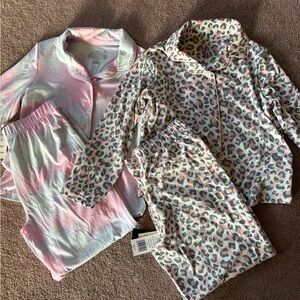 Cuddl Duds Girls set of 2 pajamas size M 7 8 NWT